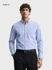 Men's Blue Slim Fit Solid Casual Shirt