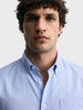 Men's Blue Slim Fit Solid Casual Shirt