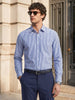 Men's Blue Slim Fit Striped Casual Shirt