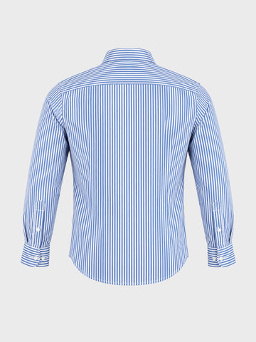 Men's Blue Slim Fit Striped Casual Shirt