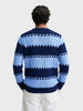 Men's Navy Blue Slim Fit Colourblocked Casual Sweater
