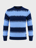 Men's Navy Blue Slim Fit Colourblocked Casual Sweater