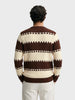 Men's Brown Slim Fit Colourblocked Casual Sweater