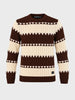 Men's Brown Slim Fit Colourblocked Casual Sweater
