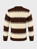 Men's Brown Slim Fit Colourblocked Casual Sweater