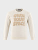 Men's Beige Slim Fit Embroidered Casual Sweater