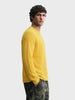 Men's Yellow Regular Fit Solid Casual Sweater