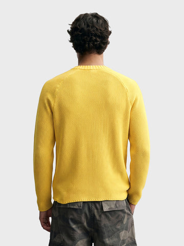 Men's Yellow Regular Fit Solid Casual Sweater