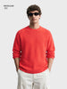 Men's Red Regular Fit Solid Casual Sweater