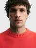 Men's Red Regular Fit Solid Casual Sweater