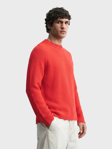 Men's Red Regular Fit Solid Casual Sweater