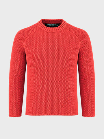 Men's Red Regular Fit Solid Casual Sweater