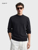 Men's Black Slim Fit Solid Casual Sweater