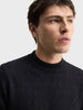Men's Black Slim Fit Solid Casual Sweater