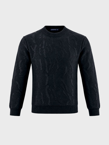 Men's Black Slim Fit Solid Casual Sweater