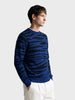 Men's Blue Slim Fit Textured Casual Sweater