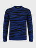 Men's Blue Slim Fit Textured Casual Sweater