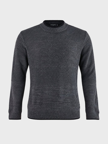 Men's Grey Slim Fit Solid Casual Sweater