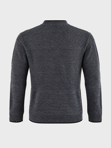Men's Grey Slim Fit Solid Casual Sweater