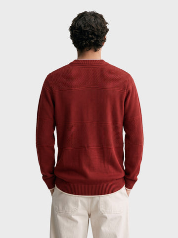Men's Maroon Slim Fit Solid Casual Sweater