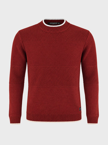 Men's Maroon Slim Fit Solid Casual Sweater
