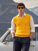 Men's Yellow Regular Fit Solid Casual Sweater