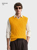 Men's Yellow Regular Fit Solid Casual Sweater
