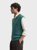 Men's Green Regular Fit Solid Casual Sweater