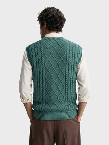 Men's Green Regular Fit Solid Casual Sweater