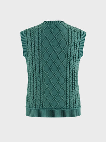 Men's Green Regular Fit Solid Casual Sweater