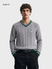 Men's Grey Slim Fit Textured Casual Sweater