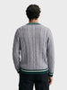 Men's Grey Slim Fit Textured Casual Sweater