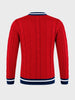 Men's Red Slim Fit Textured Casual Sweater