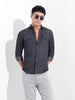 Men's Black Slim Fit Solid Casual Shirt