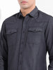 Men's Black Slim Fit Solid Casual Shirt