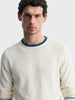 Men's White Regular Fit Solid Casual Sweater