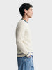 Men's White Regular Fit Solid Casual Sweater