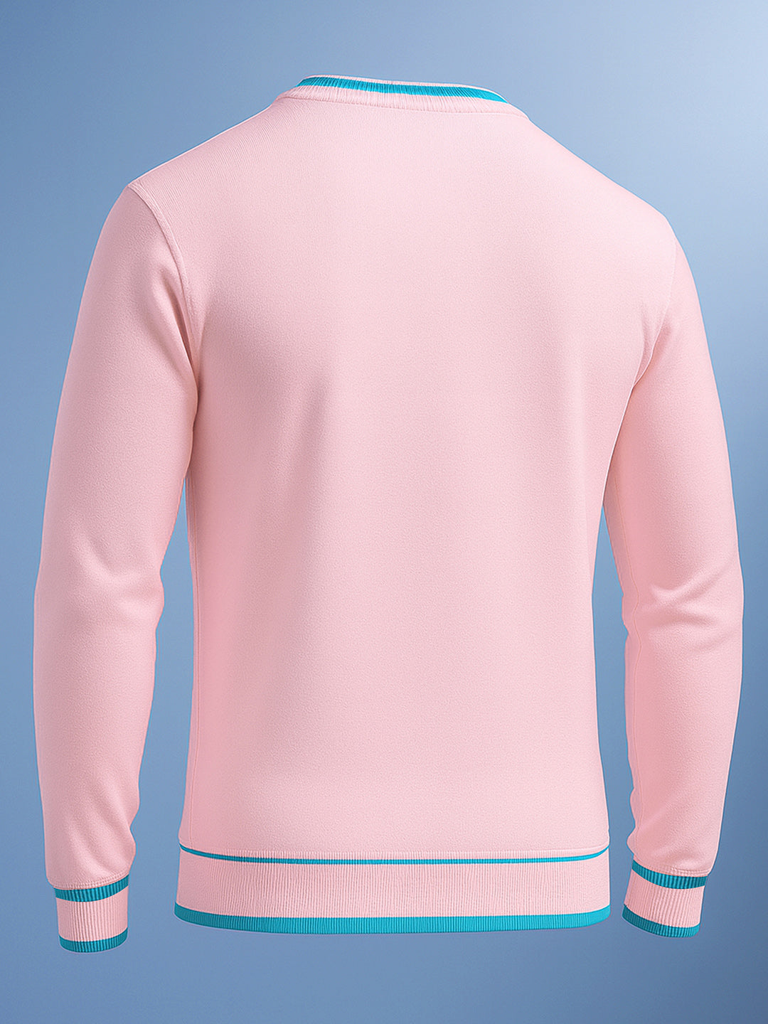 Men's Baby Pink Regular Fit Solid Casual Sweater
