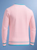 Men's Baby Pink Regular Fit Solid Casual Sweater