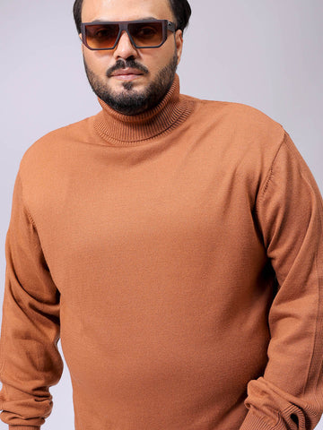 Men's Plus Fit Solid Turtle Neck Sweater