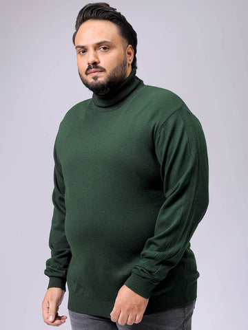 Men's Plus Fit Solid Turtle Neck Sweater