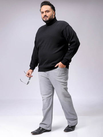 Men's Plus Fit Solid Turtle Neck Sweater