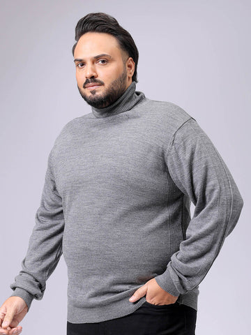 Men's Plus Fit Solid Turtle Neck Sweater