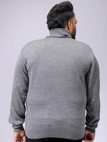 Men's Plus Fit Solid Turtle Neck Sweater