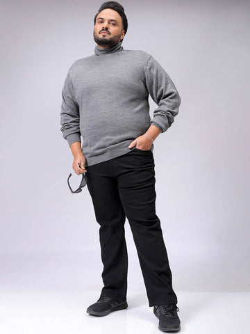 Men's Plus Fit Solid Turtle Neck Sweater