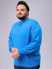 Men's Plus Fit Solid Half Open High Neck Sweater