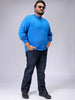 Men's Plus Fit Solid Half Open High Neck Sweater