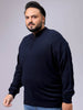 Men's Plus Fit Solid Half Open High Neck Sweater