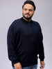 Men's Plus Fit Solid Half Open High Neck Sweater