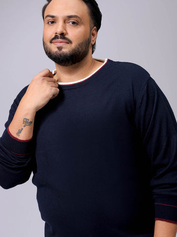 Men's Plus Fit Solid Crew Neck Sweater